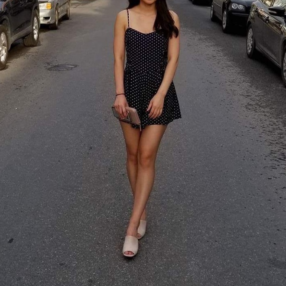 Kimchi Blue Navy Polka Dot Summer Romper